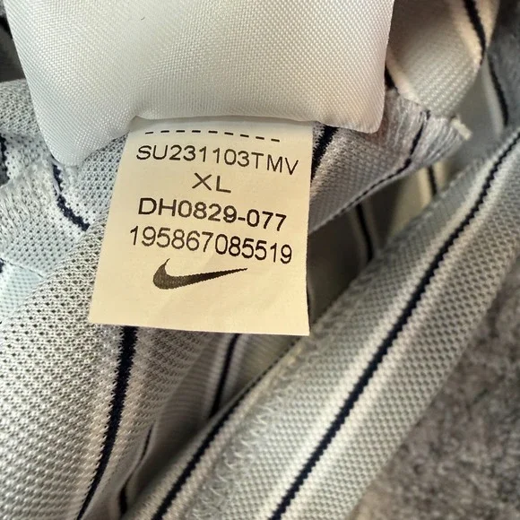 Nike Golf Polo Shirt Mens XL Gray Victory Striped Dir Fit Performance Travel - Picture 7 of 9